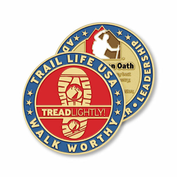 Trail Life Trailman Oath Challenge Coin Front and Back
