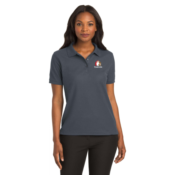 Ladies Silk Touch Blend Polo Steel Gray