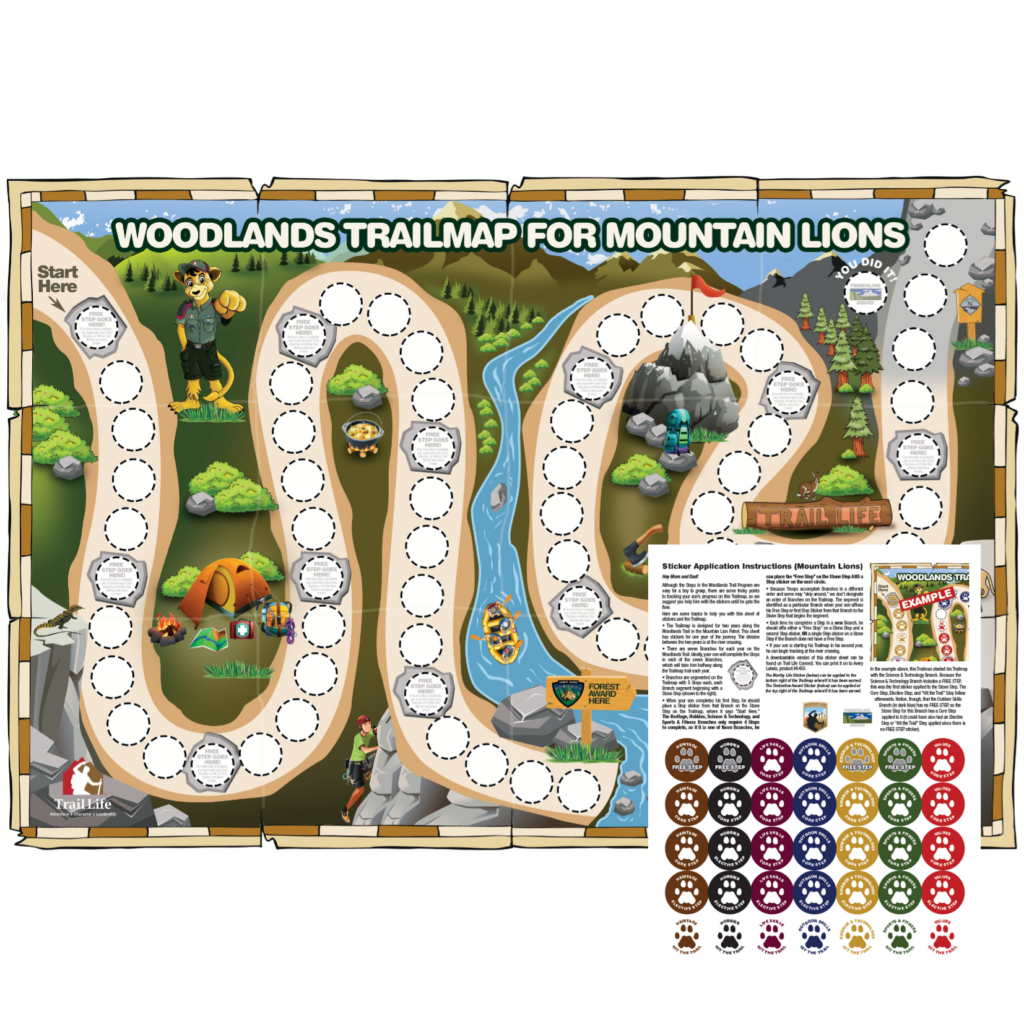 Woodlands Trail Mountain Lion Trailmap - Trail Life USA Store