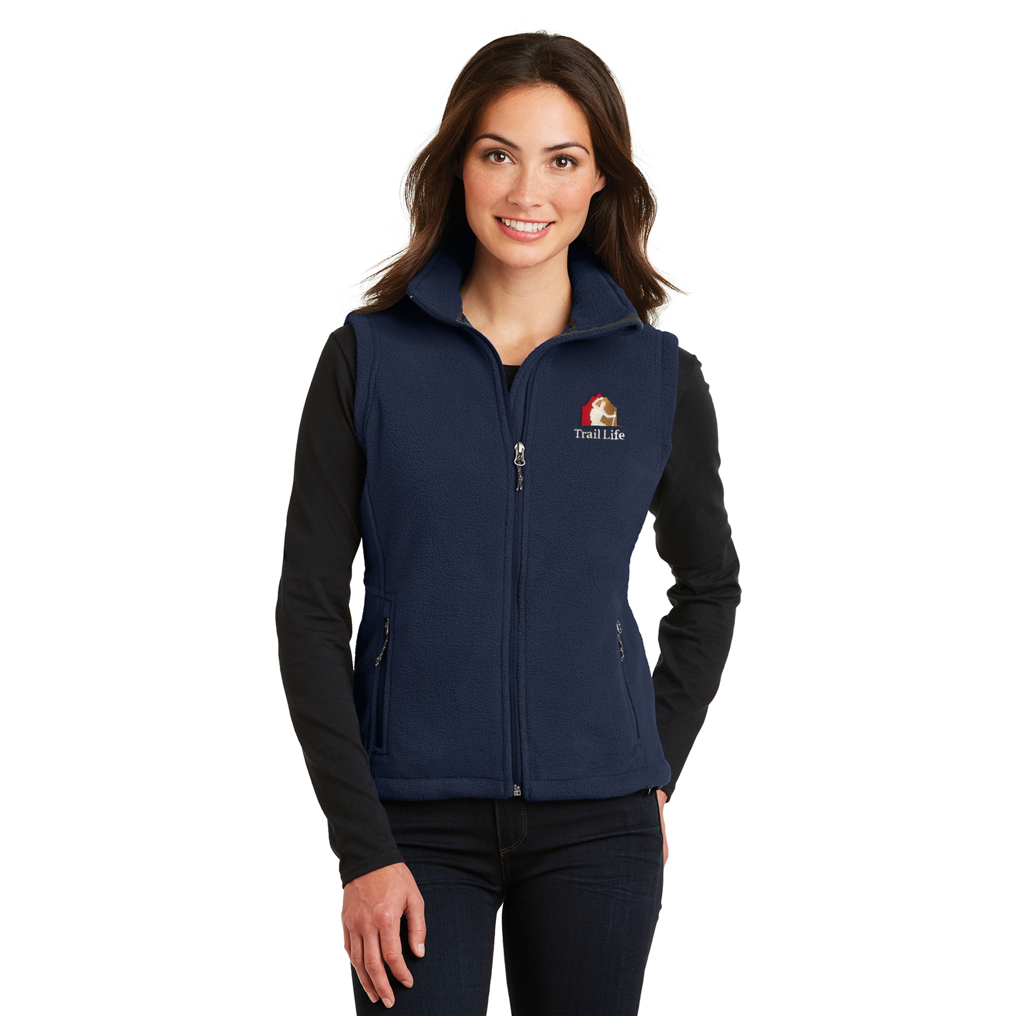 Women's zip-front Arctic fleece vest jacket